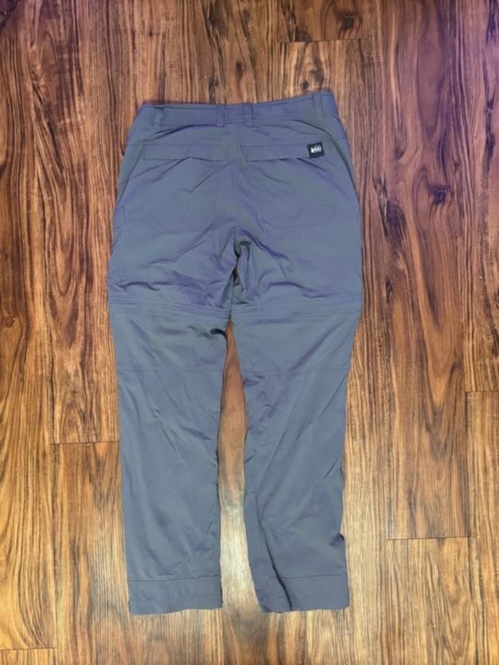 women's gray rei zipoff hiking pants/shorts